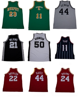 Lot of (9) NBA Signed Jerseys Featuring Spurs & Rockets  (Arenas LOA & Beckett)